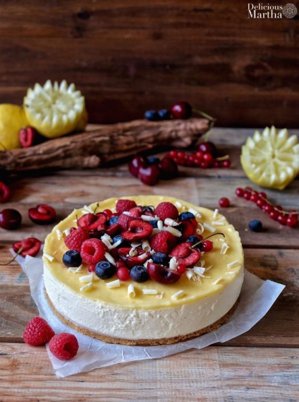 Cheesecake De Lemon Curd Una Tarta De Queso Sin Horno Delicious Martha