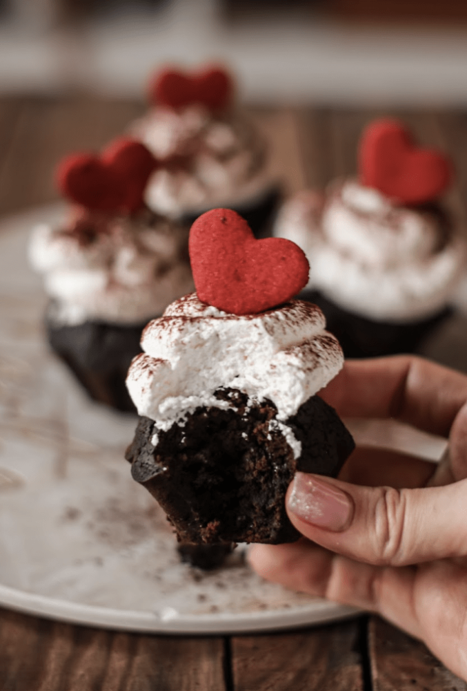 Muffins de chocolate para San Valentín